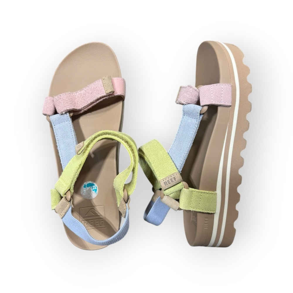 Reef Women's Pastel Pink Blue Green Platform Sandals